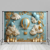 Lofaris Gold Pattern Candle Hot Air Ballon Photography Backdrop